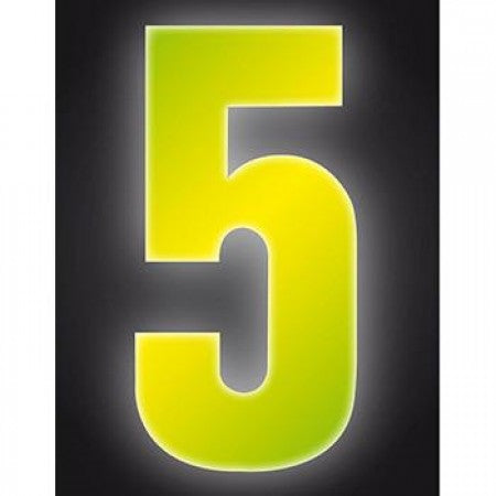 High Visibility Fluorescent Yellow Reflective Wheelie Bin Numbers 0-9