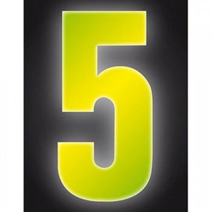 High Visibility Fluorescent Yellow Reflective Wheelie Bin Numbers 0-9