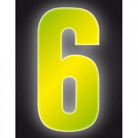 High Visibility Fluorescent Yellow Reflective Wheelie Bin Numbers 0-9