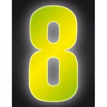 High Visibility Fluorescent Yellow Reflective Wheelie Bin Numbers 0-9