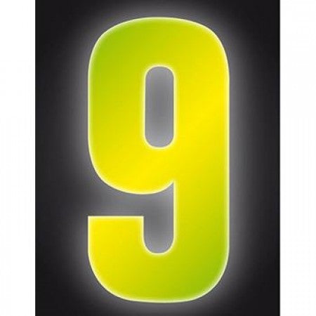 High Visibility Fluorescent Yellow Reflective Wheelie Bin Numbers 0-9