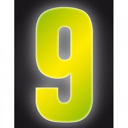 High Visibility Fluorescent Yellow Reflective Wheelie Bin Numbers 0-9