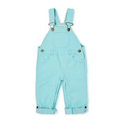 Dotty Dungarees in Mint Denim
