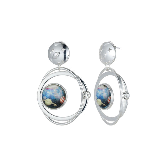 Silver Galaxy Oversized Earrings - from Frinkle