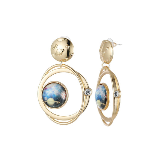 Yellow Gold Galaxy Oversized Earrings - from Frinkle