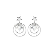 Frinkle Star - Silver Star in Circles Oversized Earrings - from Frinkle