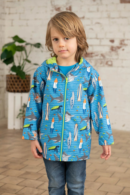 Lighthouse Boys Ethan Shark / Surf Print Waterproof Coat