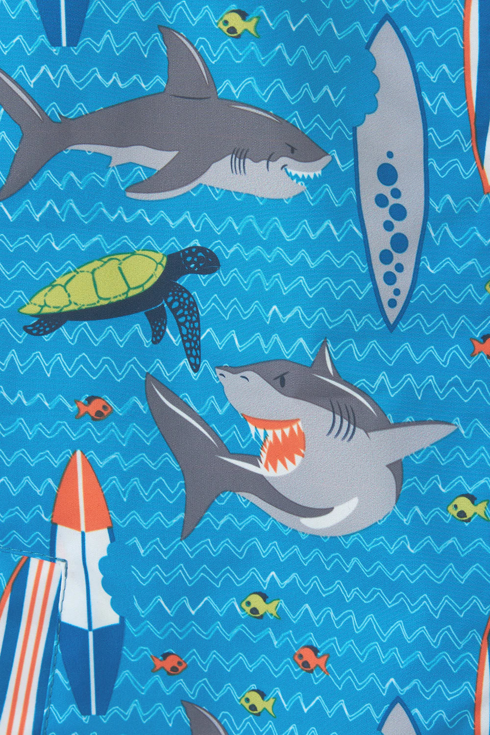 Lighthouse Boys Ethan Shark / Surf Print Waterproof Coat