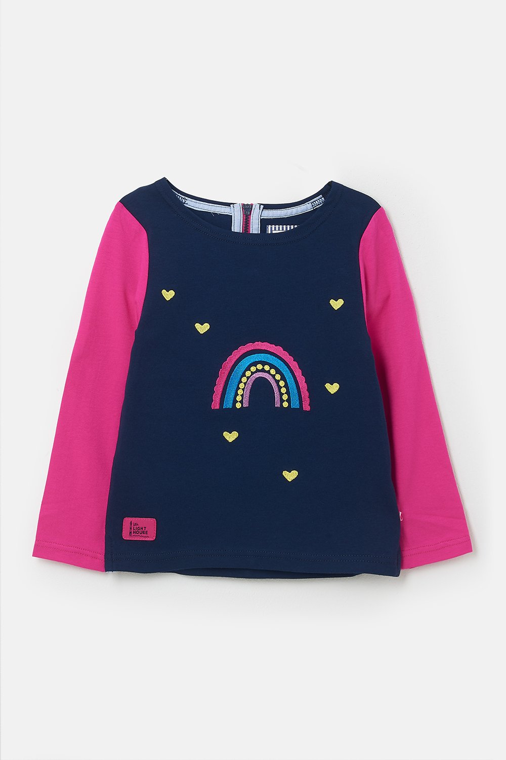 Lighthouse Causeway Kids Top / T-Shirt in Rainbow Applique