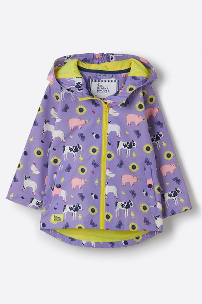 Lighthouse Girls Olivia Waterproof Coat Farm Animal