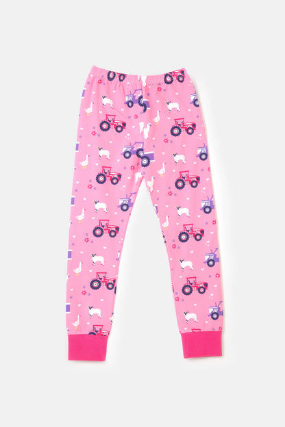 Lighthouse Pyjamas - Pink Purple Tractor Print