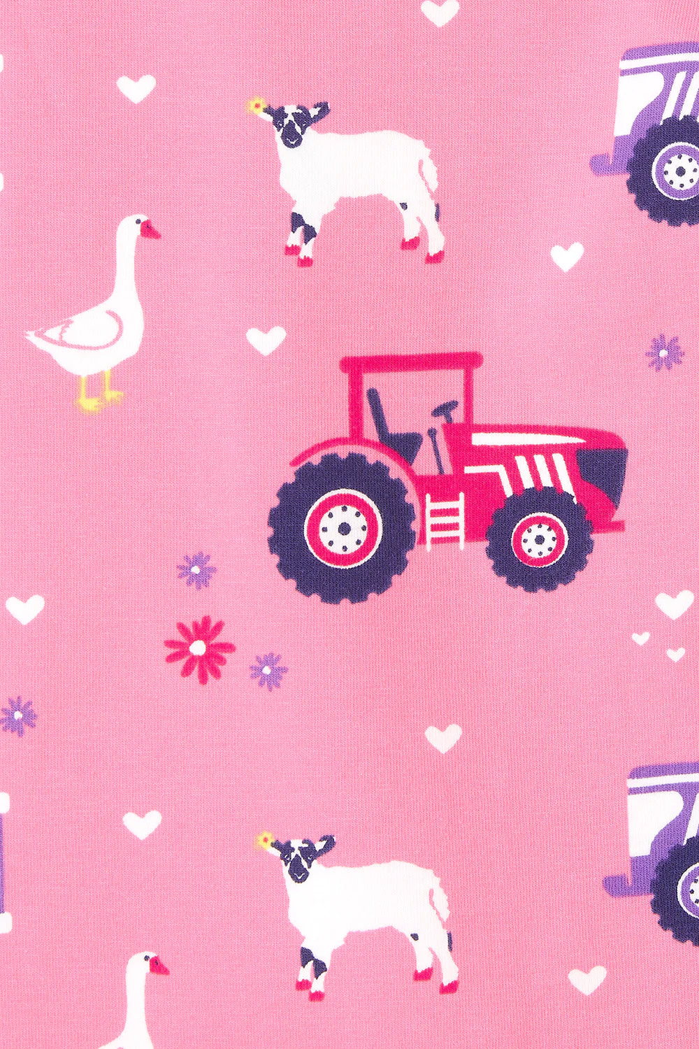 Lighthouse Pyjamas - Pink Purple Tractor Print