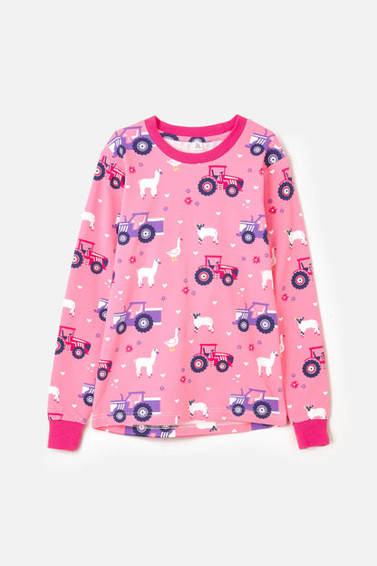 Lighthouse Pyjamas - Pink Purple Tractor Print