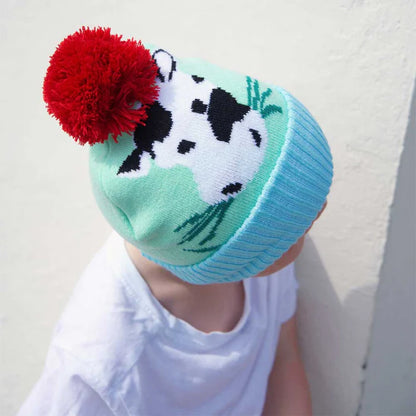 Powell Craft Farmyard Knitted Bobble Hat   2 - 5 Years