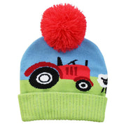 Powell Craft Tractor Knitted Bobble Hat   2 - 5 Years