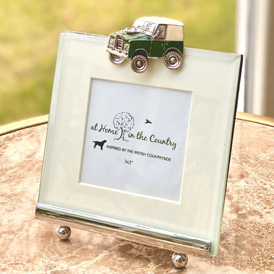 Green Vintage 4x4 Jeep - Square Frame - 3"x 3" Picture Size