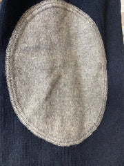 Cotton V Neck Sweater Jumper Navy with Grey Trim Surfcar 202501
