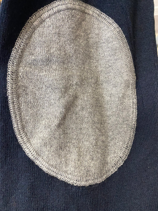 Cotton V Neck Sweater Jumper Navy with Grey Trim Surfcar 202501