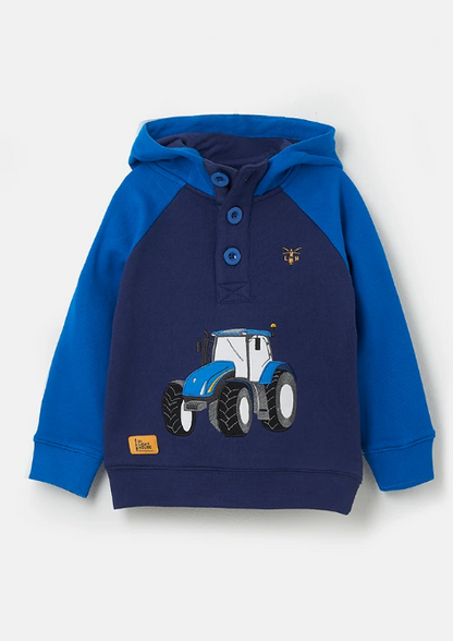 Lighthouse Jack Hoodie with Tractor Applique  - Royal & Navy Blue