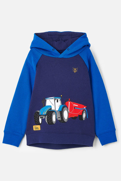 Lighthouse Jack Hoodie with Tractor & Slurry Tanker - Royal & Navy Blue