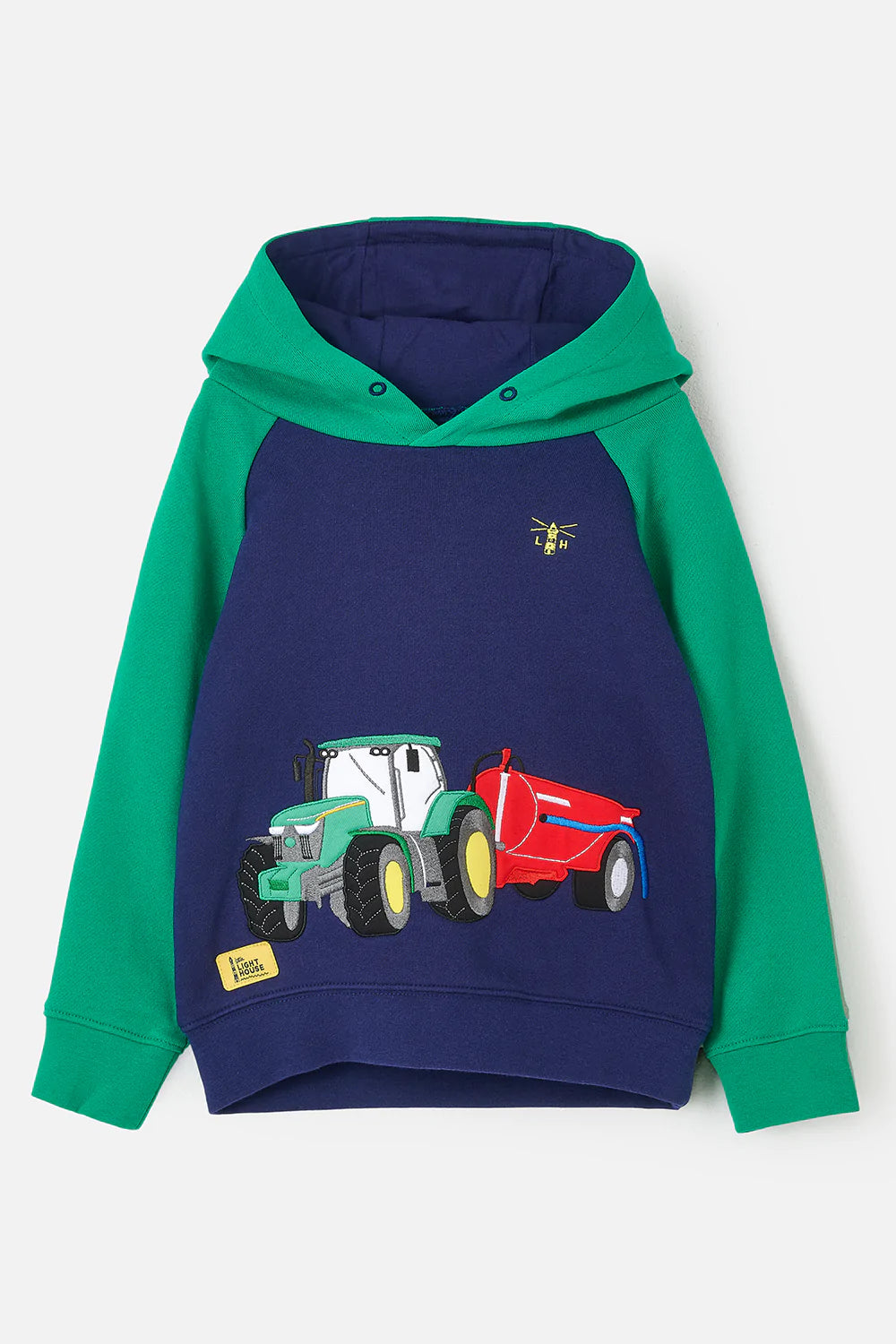 Lighthouse Jack Hoodie with Tractor & Slurry Tanker - Green & Navy