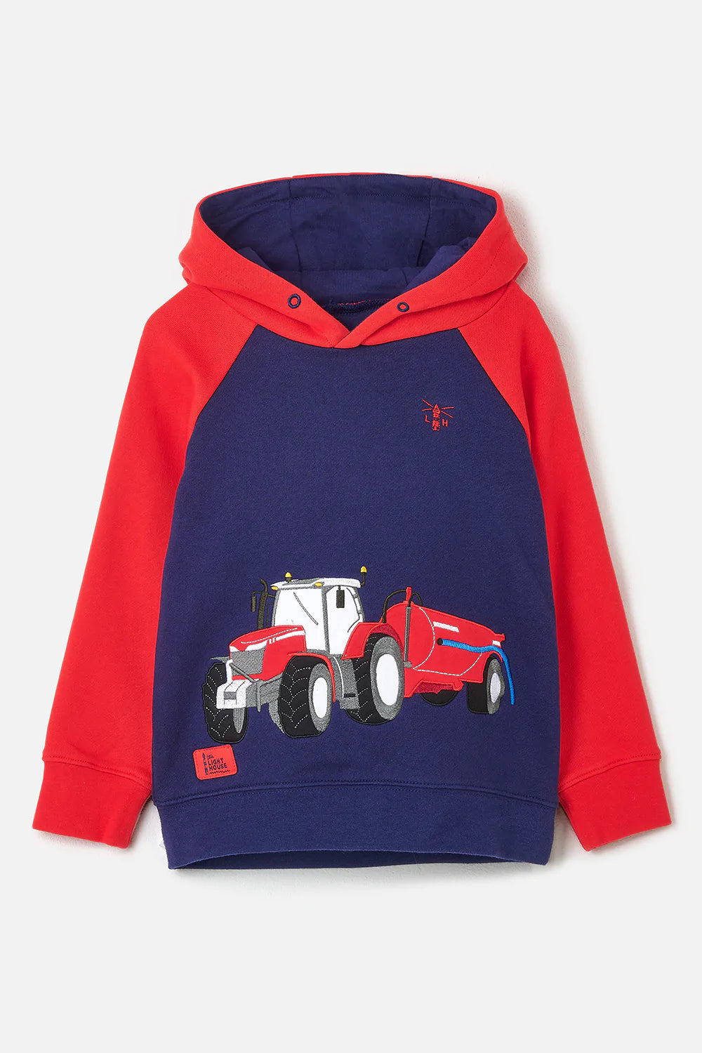 Lighthouse Jack Hoodie with Tractor & Slurry Tanker - Red & Navy