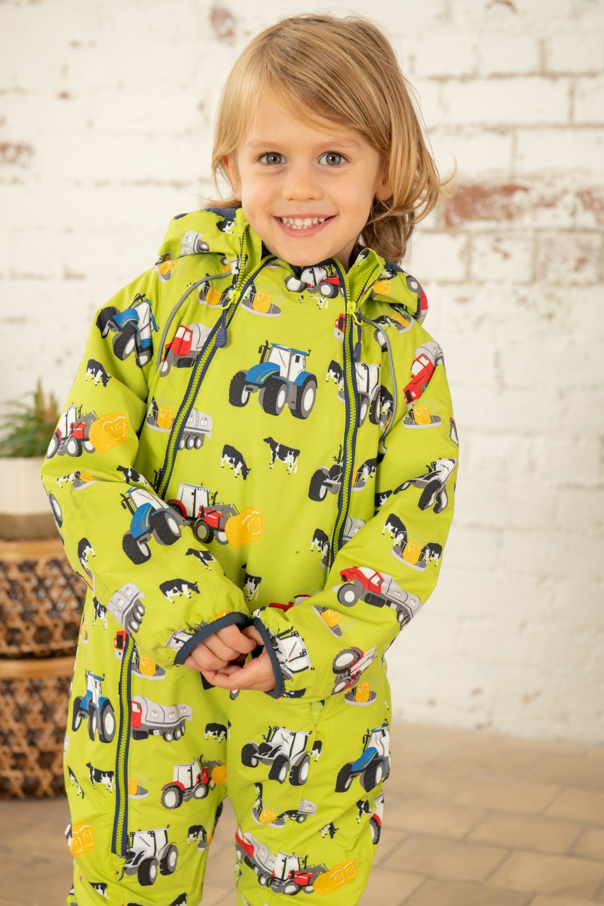 Lighthouse Jamie Puddle Suit - Lime Green Farm Yard