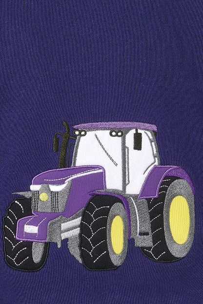 Lighthouse Jill Hoodie with Purple Tractor Applique
