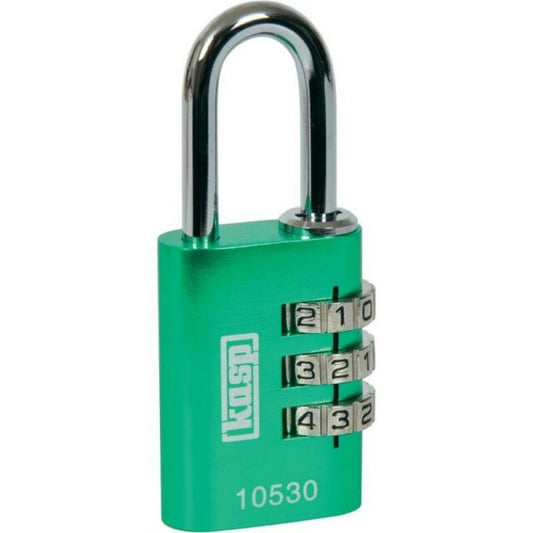 KASP SECURITY -  GREEN ALUMINIUM COMBINATION PADLOCK - K10530GRED