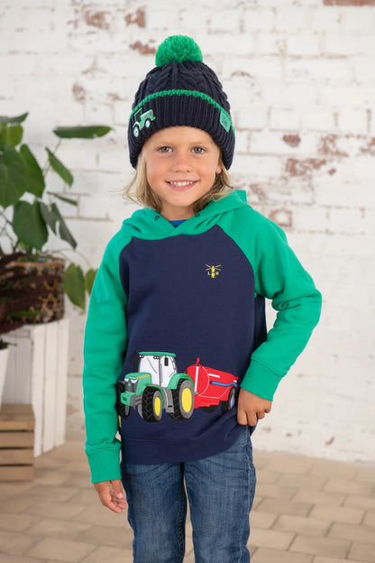 Lighthouse Jack Hoodie with Tractor & Slurry Tanker - Green & Navy