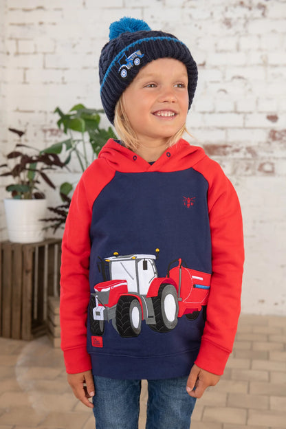 Lighthouse Jack Hoodie with Tractor & Slurry Tanker - Red & Navy