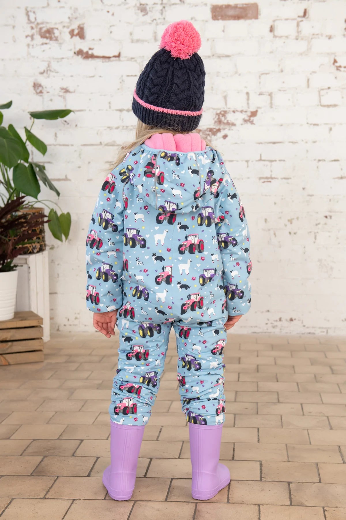 Lighthouse Jamie Puddle Suit - Sky Farm Print