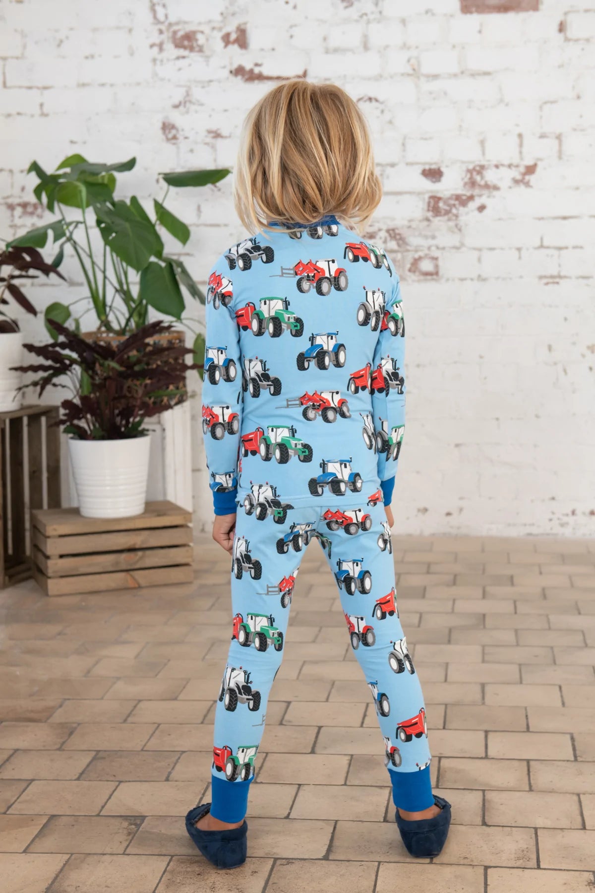 Lighthouse Pyjamas Blue Tractor Print