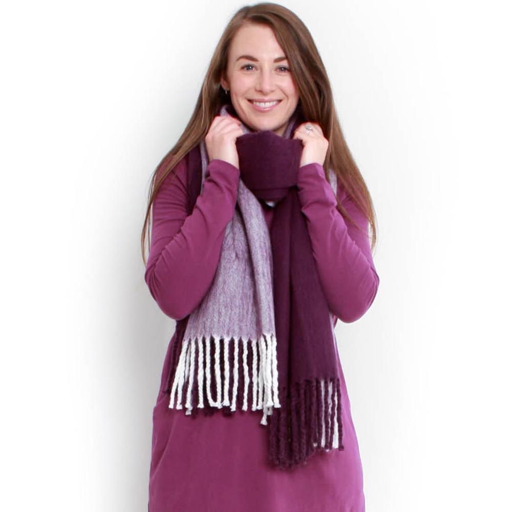 Lazy Jacks Ladies Two Tone Blanket Scarf