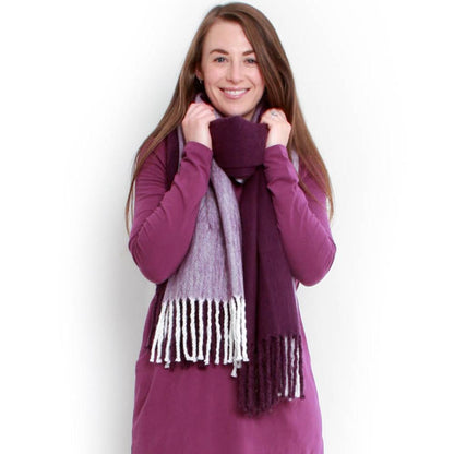 Lazy Jacks Ladies Two Tone Blanket Scarf