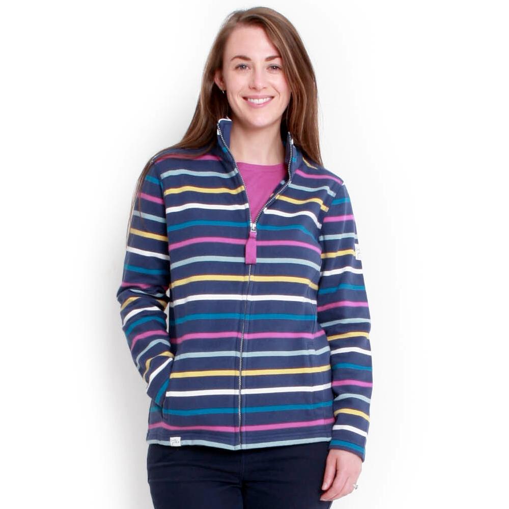 Lazy Jacks Ladies Full Zip Striped Sweatshirt LJ32