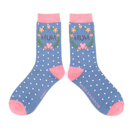 Miss Sparrow  Mum Floral Wreath Blue