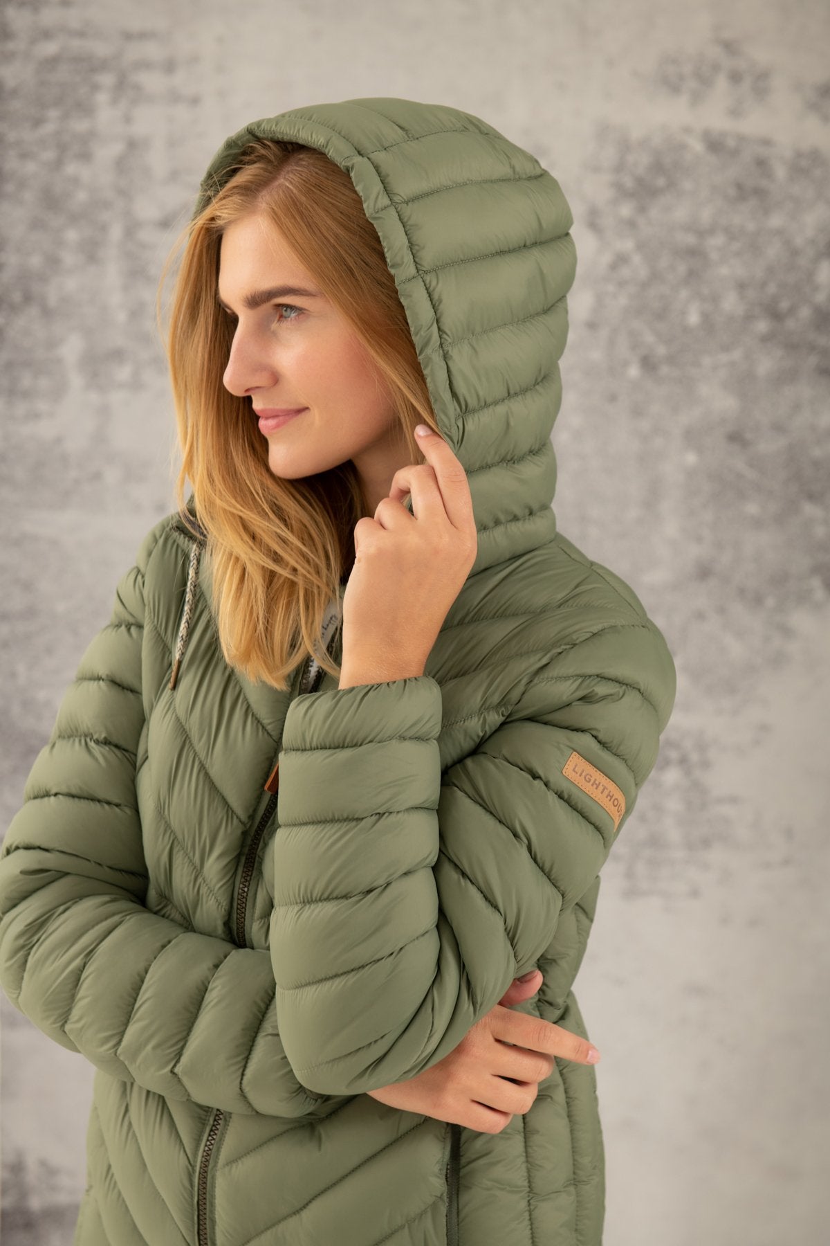 Lighthouse Iaurel Mid-Length Coat in Khaki