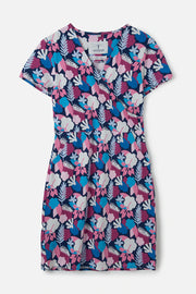 Lighthouse Lena Dress - Night Sky Abstract Leaf
