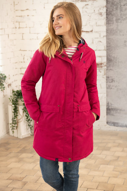 Lighthouse Iona Long Jacket in Raspberry