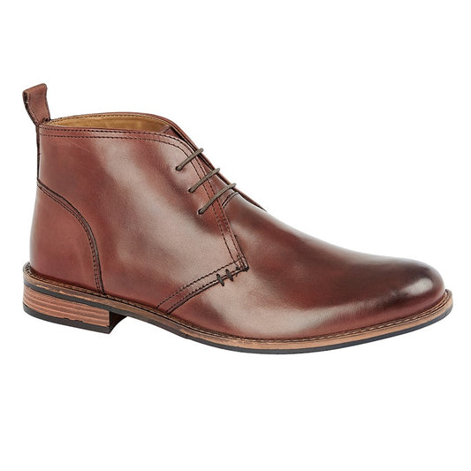 Mens Roamers Brown Leather 3 Eye Desert Boots - M 019 B