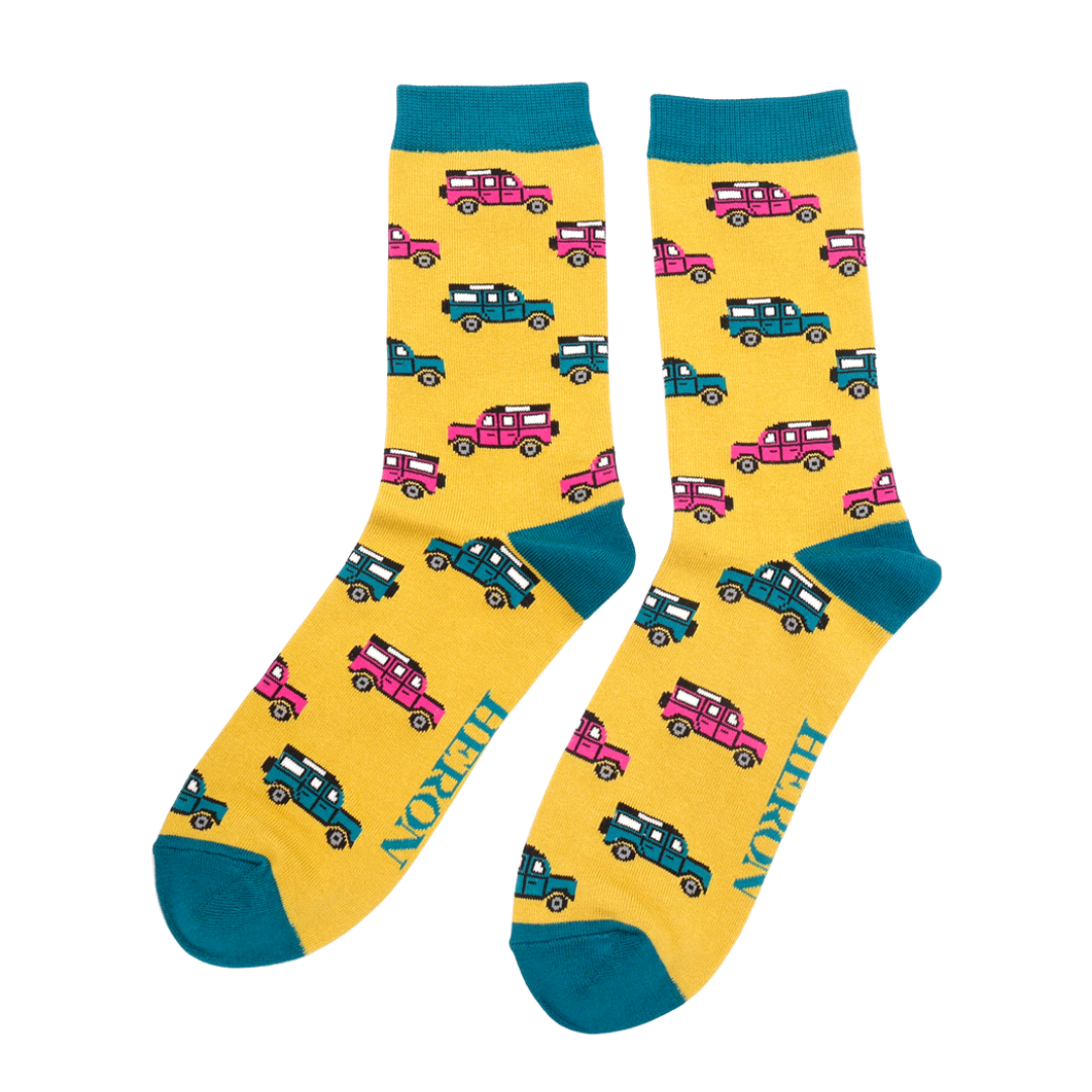 Mr Heron Jeep Socks Yellow