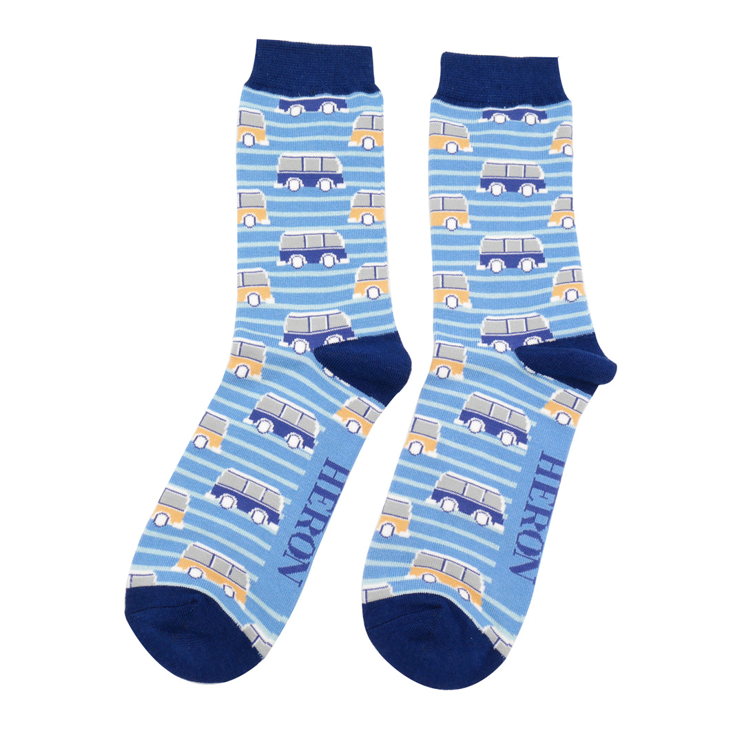 Mr Heron  Campervans Socks Denim