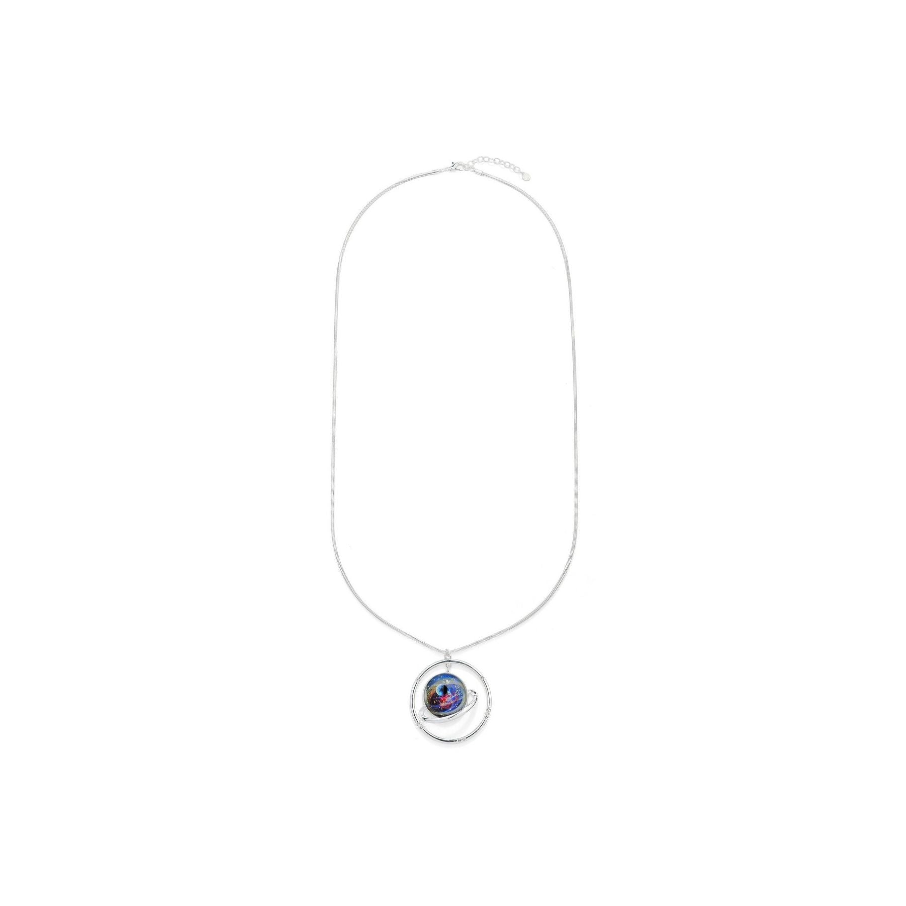 Galaxy Pendent on Adjustable Length Necklace in Silver - from Frinkle