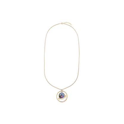 Galaxy Pendent on Adjustable Length Necklace in Yellow Gold - from Frinkle