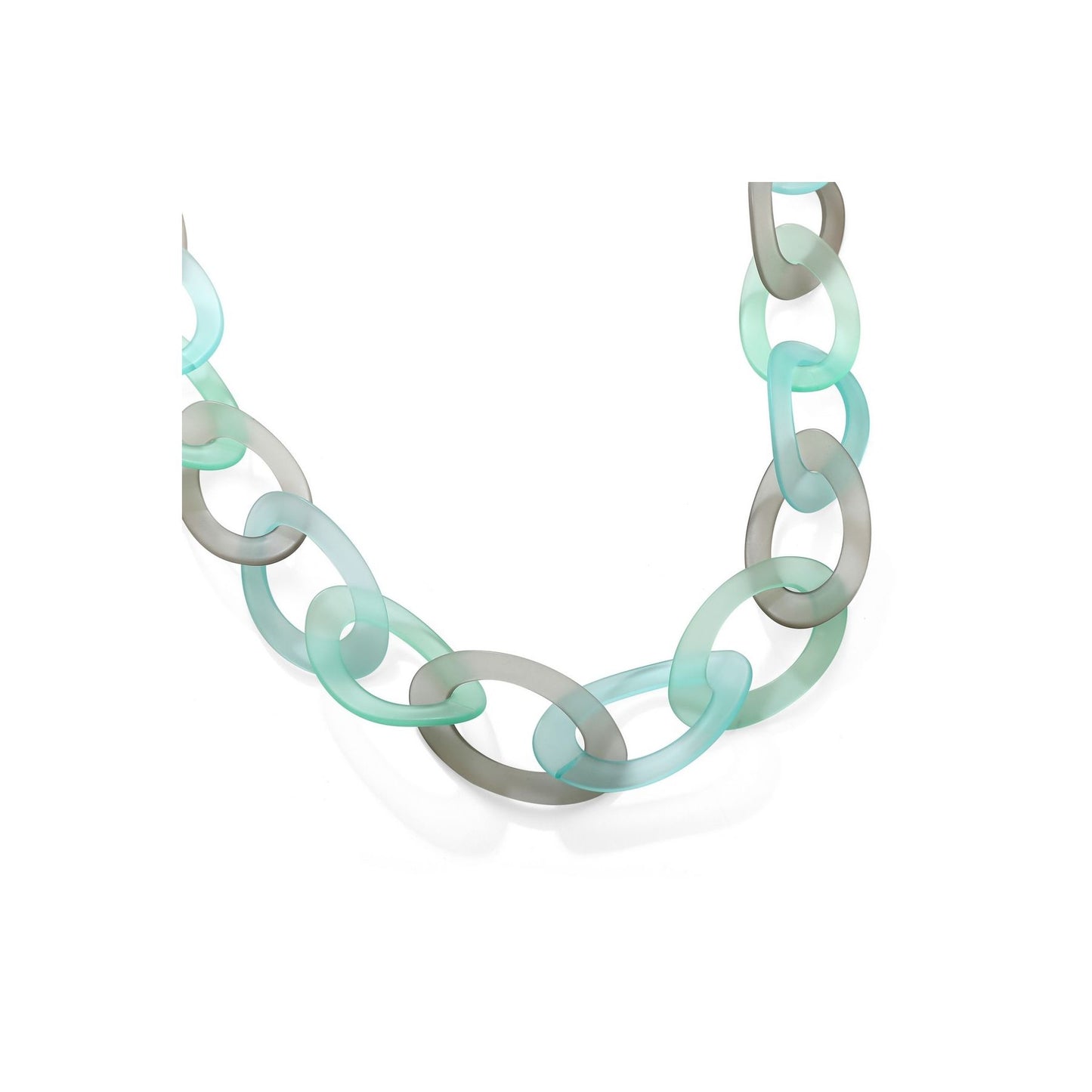 Skimming Stones - Blue Green and Grey Sheer Link Long Necklace - from Frinkle