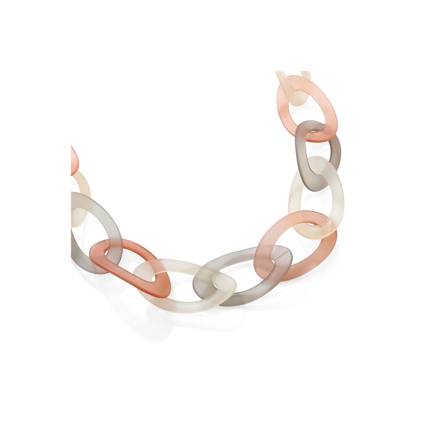 Blushing - Blush Pink and Grey Sheer Link Long Necklace - from Frinkle