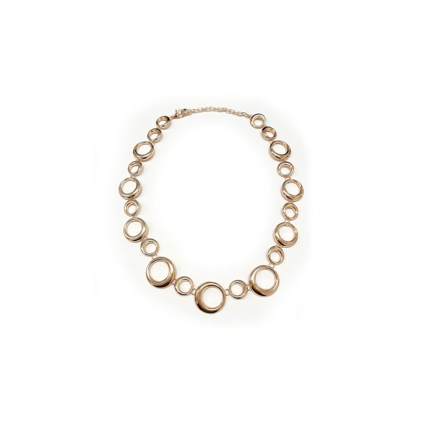 Bubbles - Rose Gold Circles Adjustable Collar Necklace from Frinkle