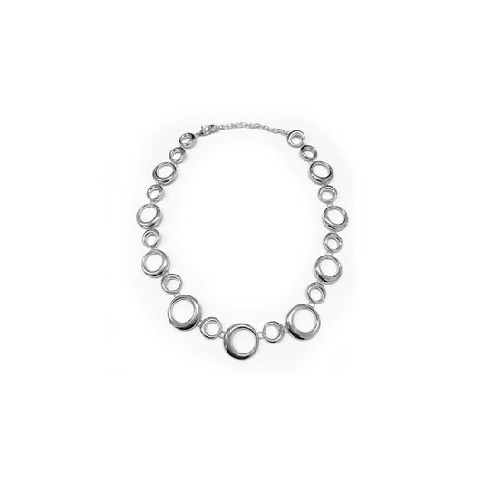 Bubbles - Silver Circles Adjustable Collar Necklace from Frinkle