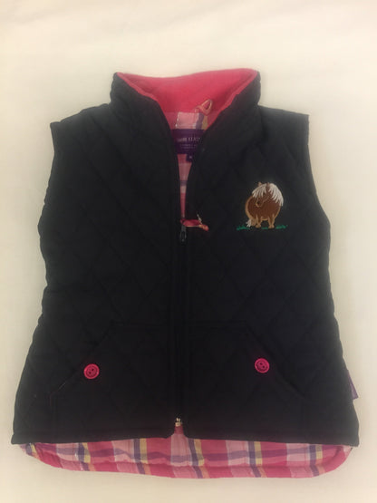 Girls' Quilted Horse Bodywarmer in Navy
